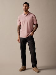 Dusky Pink Regular Fit Short Sleeve Pique Polo Shirt - Image 2 of 8