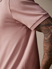 Dusky Pink Regular Fit Short Sleeve Pique Polo Shirt - Image 5 of 8