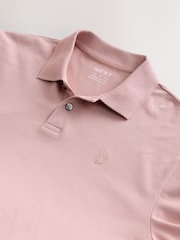 Dusky Pink Regular Fit Short Sleeve Pique Polo Shirt - Image 8 of 8