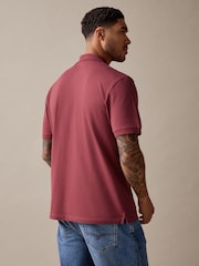 Mid Red Regular Fit Short Sleeve Pique Polo Shirt - Image 3 of 7