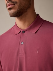 Mid Red Regular Fit Short Sleeve Pique Polo Shirt - Image 4 of 7