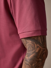 Mid Red Regular Fit Short Sleeve Pique Polo Shirt - Image 5 of 7