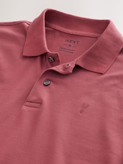 Mid Red Regular Fit Short Sleeve Pique Polo Shirt - Image 6 of 7