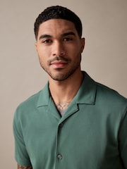 Mineral Green Regular Fit Short Sleeve Pique Polo Shirt - Image 1 of 9