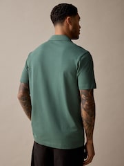 Mineral Green Regular Fit Short Sleeve Pique Polo Shirt - Image 4 of 9