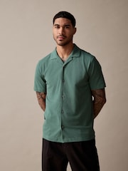 Mineral Green Regular Fit Short Sleeve Pique Polo Shirt - Image 5 of 9