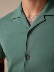 Mineral Green Regular Fit Short Sleeve Pique Polo Shirt - Image 6 of 9
