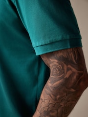 Blaugrün - Reguläre Passform - Piqué-Poloshirt Kurzarm - Bild 5 von 8