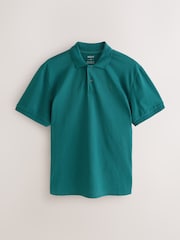 Blaugrün - Reguläre Passform - Piqué-Poloshirt Kurzarm - Bild 6 von 8