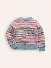 Boden Blue Edie Fairisle Pattern Cardigan - Image 1 of 3