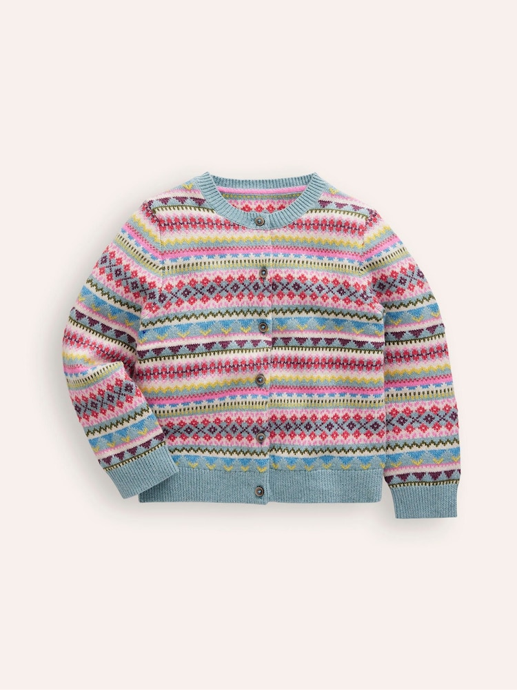 Boden Blue Edie Fairisle Pattern Cardigan - Image 1 of 3