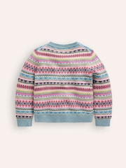Boden Blue Edie Fairisle Pattern Cardigan - Image 2 of 3