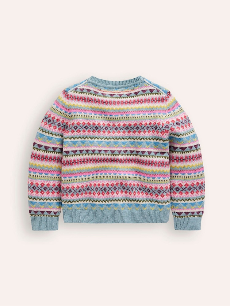 Boden Blue Edie Fairisle Pattern Cardigan - Image 2 of 3 Boden Blue Edie Fairisle Pattern Cardigan - Image 2 of 3