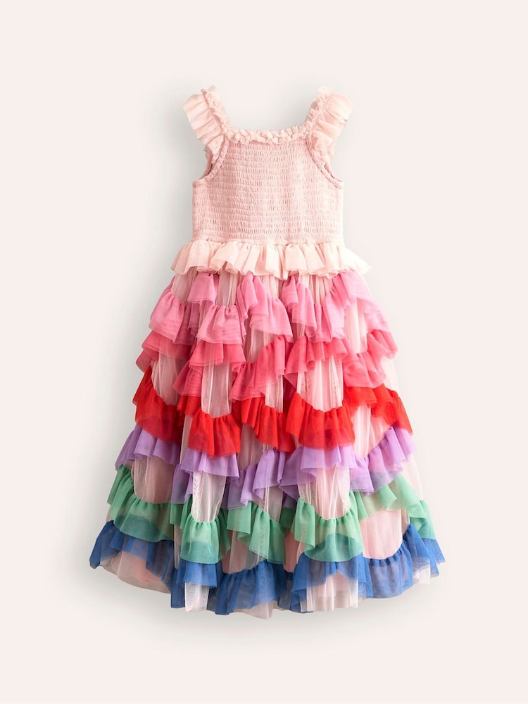 Boden Pink Maude Ruffle Tulle Party Dress - Image 1 of 3