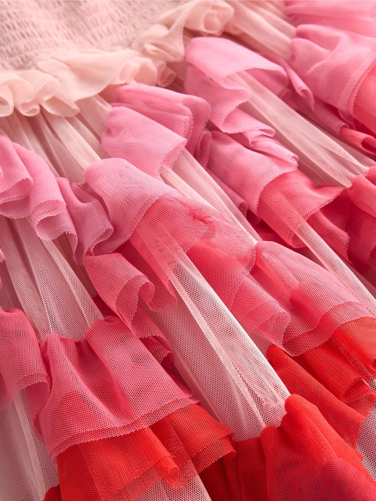 Boden Pink Maude Ruffle Tulle Party Dress - Image 3 of 3