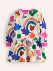 Boden Cream Cosy Printed Sweatshirt Dress - Image 2 of 3