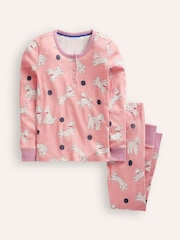 Boden Pink 100% Cotton Dalmation Snug Henley Pyjamas - Image 1 of 3