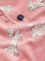Boden Pink 100% Cotton Dalmation Snug Henley Pyjamas - Image 3 of 3