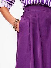 Boden Purple Tall Isabella Taffeta Midi Skirt - Image 2 of 5
