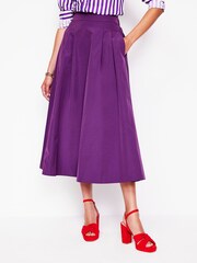 Boden Purple Tall Isabella Taffeta Midi Skirt - Image 4 of 5