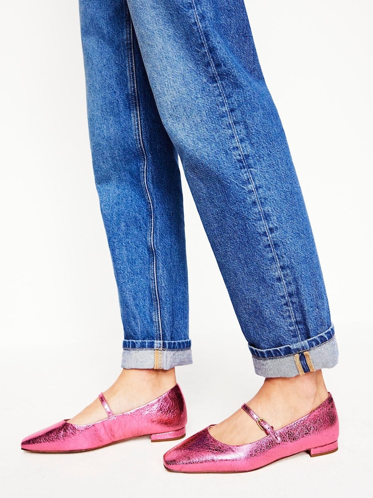 Boden Pink Mary Jane Flats - Image 1 of 5 Boden Pink Mary Jane Flats - Image 1 of 5