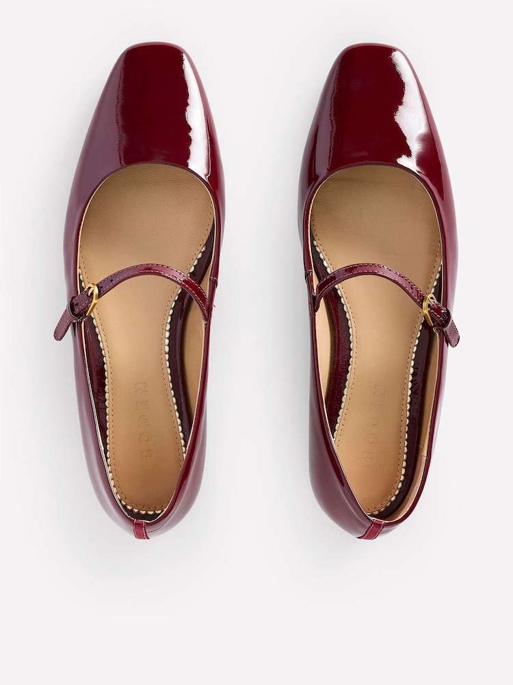 Boden Burgundy Mary Jane Flats - Image 4 of 5