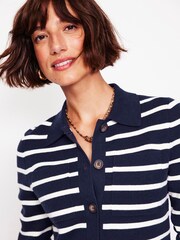 Boden Blue Cotton Blend Knitted Shirt - Image 4 of 6