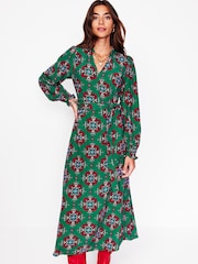 Verde - Boden Notch Neck Midi Dress - Imagen 1 de 5