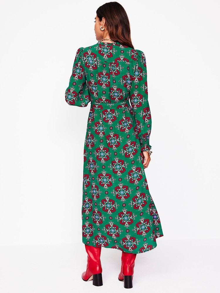Verde - Boden Notch Neck Midi Dress - Imagen 2 de 5