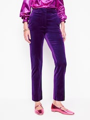 Boden Purple Kew Velvet Trousers - Image 1 of 4