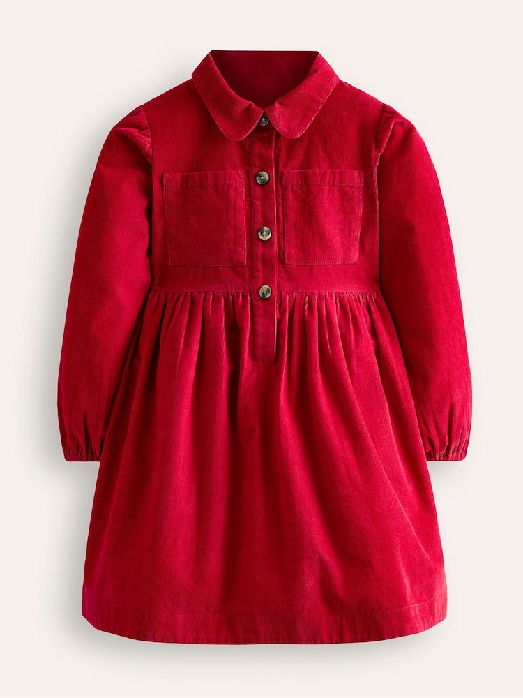 Boden Red 100% Cotton Aubrey Puff Sleeve Shirt Dress - Image 1 of 3