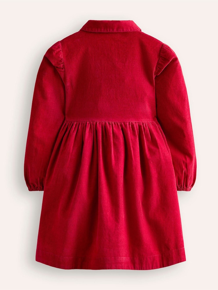 Boden Red 100% Cotton Aubrey Puff Sleeve Shirt Dress - Image 2 of 3