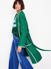 Boden Green Blanket Stitch Wrap Coat - Image 1 of 6
