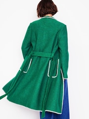 Boden Green Blanket Stitch Wrap Coat - Image 3 of 6