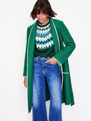 Boden Green Blanket Stitch Wrap Coat - Image 4 of 6