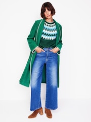 Boden Green Blanket Stitch Wrap Coat - Image 5 of 6