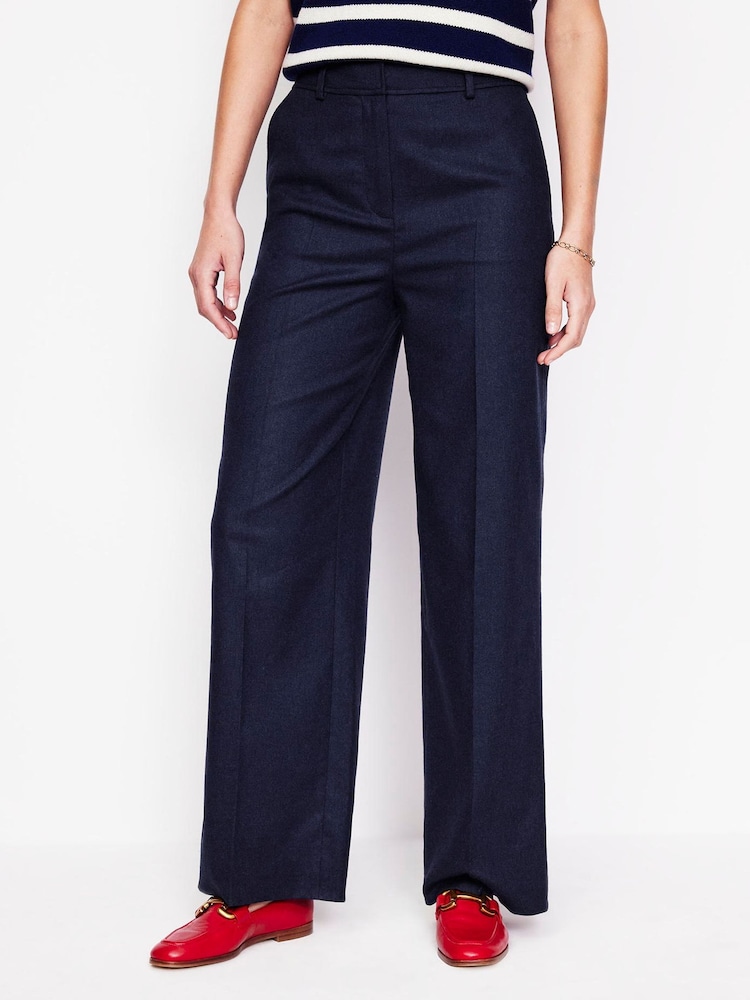 Boden Blue Tall Westbourne Wool Blend Trousers - Image 1 of 5 Boden Blue Tall Westbourne Wool Blend Trousers - Image 1 of 5