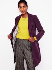 Boden Purple Petite Chichester Textured Coat - Image 1 of 5