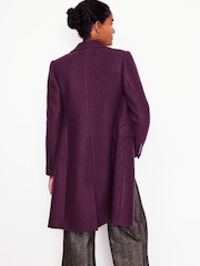 Boden Purple Petite Chichester Textured Coat - Image 3 of 5