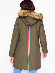 Boden Green Faux-Fur Hood Parka - Image 2 of 4