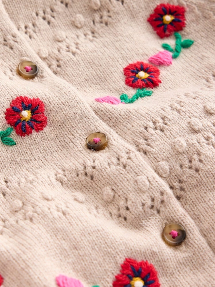 Boden Cream Faye Embroidered Cardigan - Image 3 of 3 Boden Cream Faye Embroidered Cardigan - Image 3 of 3