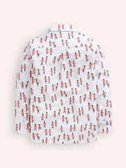 Boden Cream Festive Printed 100% Cotton Shirt - Image 2 of 3