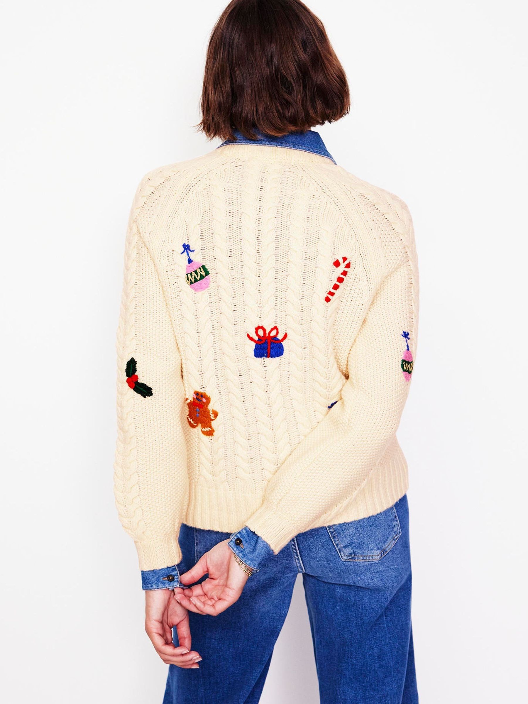 Buy Boden Cream Festive Heritage Cable WW Christmas Jumper from Next  Luxembourg