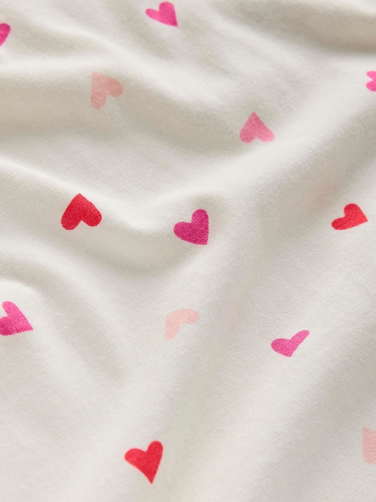 Boden White Heart Printed Long Sleeved Nightie - Image 3 of 3