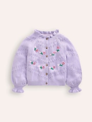 Boden Purple Faye Embroidered Cardigan - Image 1 of 3