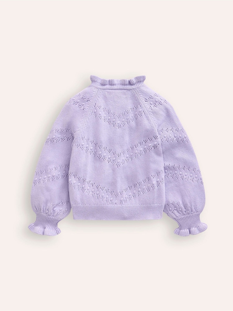 Boden Purple Faye Embroidered Cardigan - Image 2 of 3 Boden Purple Faye Embroidered Cardigan - Image 2 of 3