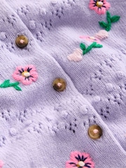 Boden Purple Faye Embroidered Cardigan - Image 3 of 3