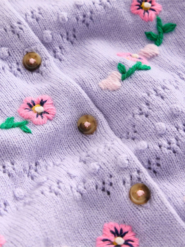 Boden Purple Faye Embroidered Cardigan - Image 3 of 3