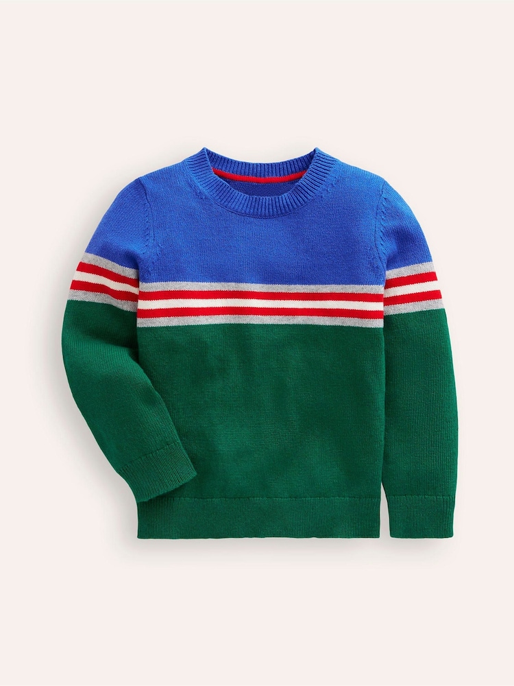 Boden Green Colour Block Jumper - Image 1 of 3