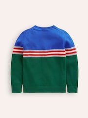 Boden Green Colour Block Jumper - Image 2 of 3